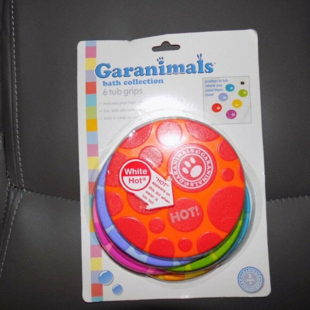 Garanimals 6 Multi-Colored Tub Grips Bath NEW